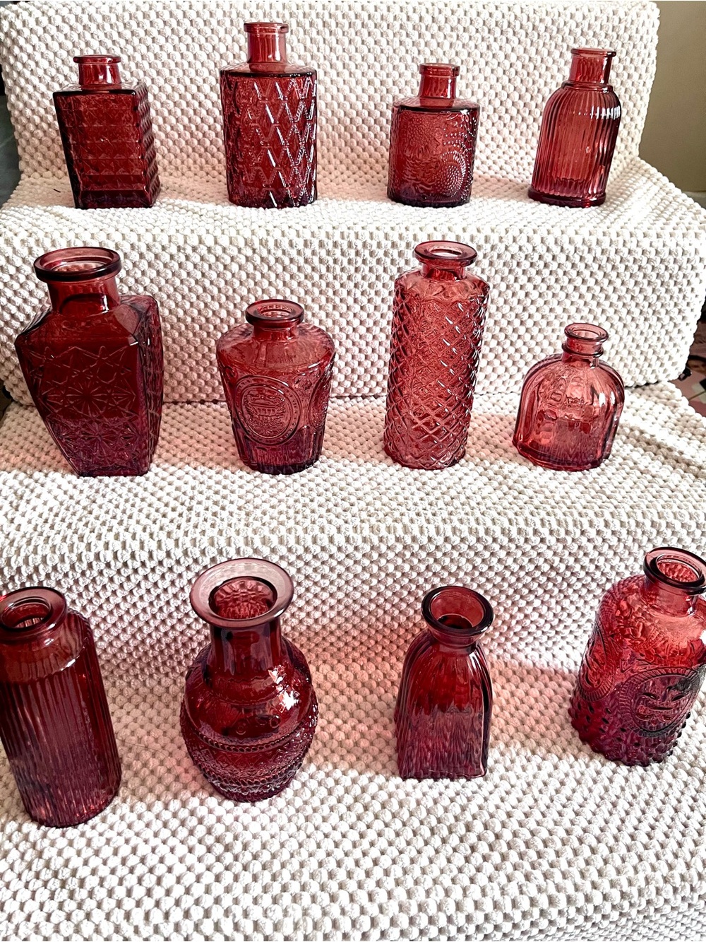 Red Decorative Glass Vases Set – Home Accents